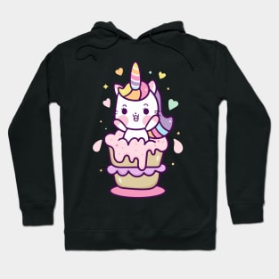 unicorn cat cartoon Hoodie